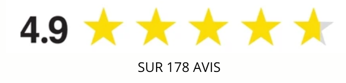 Avis Google : 4,9 * sur 178 avis